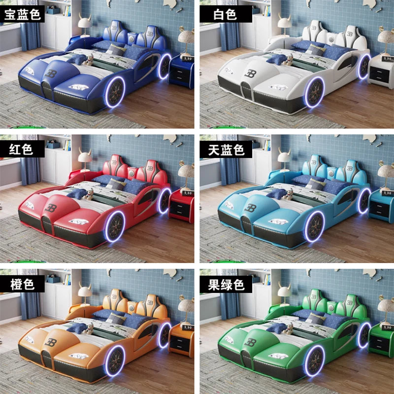 Boys Aesthetic Kids Car Bed Double Modern Cute Queen King Double Bed Luxury Wood Multifunctional Cama Box Casal Room Furniture