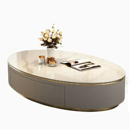 Oval Storage Coffee Table For Living Room Luxury Marble Nordic Coffee Table Modern Design Table Basse De Salon Home Furniture