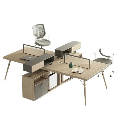 Modern Workflow Office Desk Executive Storage Desktop Organization Makeup Office Desk Workbench Scrivania LegnoFurniture HDH