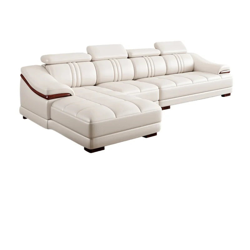 Nordic Luxury Fancy Sofas Genuine Leather Designer Reclining Lounge Sofa Loveseat White Sofy Do Salonu Apartment Furniture