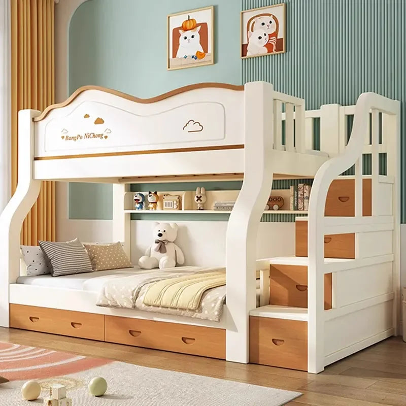 Royal Luxury Double Bed Nordic Modern Whitr King Size Frame Double Bed Kids Girl Sleeping Cama Matrimonio Bedroom Furniture