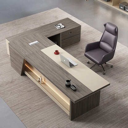 Corner Desk Meeting Table Shelves Makeup Coffee Standing Furniture Room Office Minimalist Escritorio Simple Executive Modern