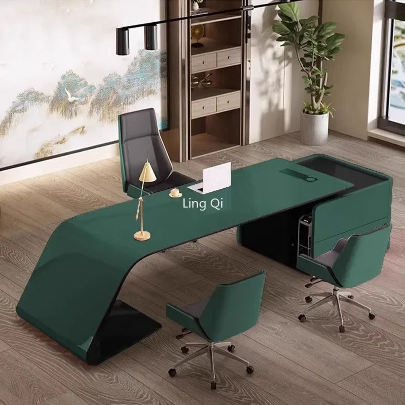 Modern Reception Office Desk Standing L Shaped Boss Executive Computer Desks Storage European Mesa Escritorio Office Furniture