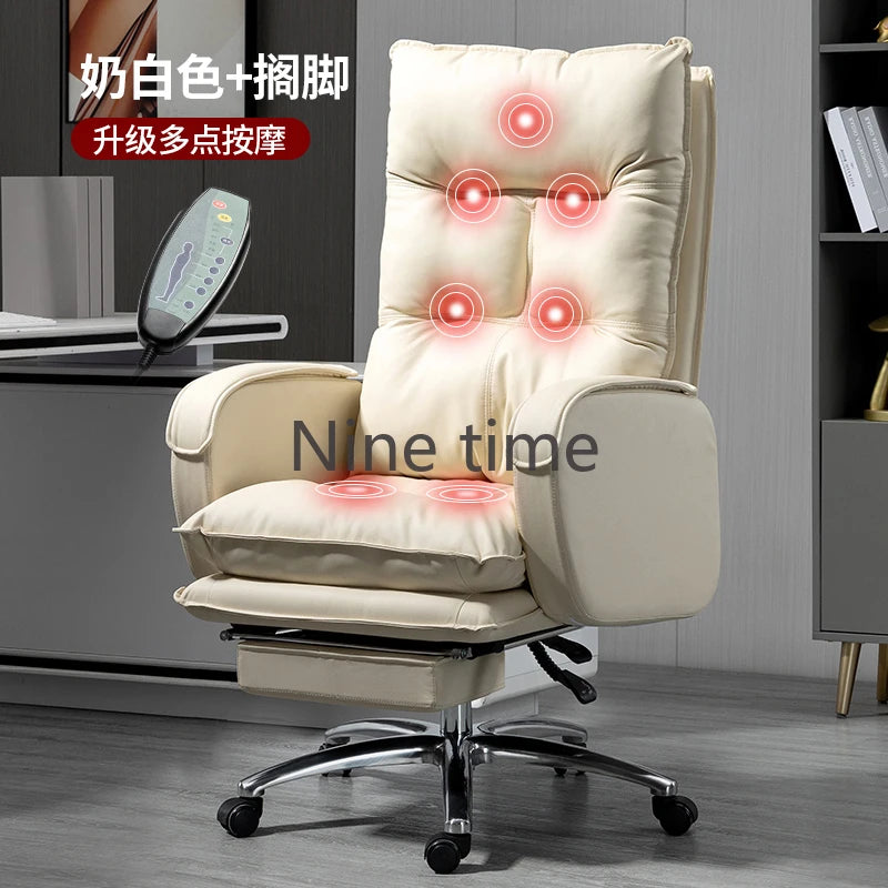 Vintage Adjustable Office Chairs Roller Swivel Leather Handle Office Chairs Folding Wheels Rubber Cadeira Gamer Home Furniture