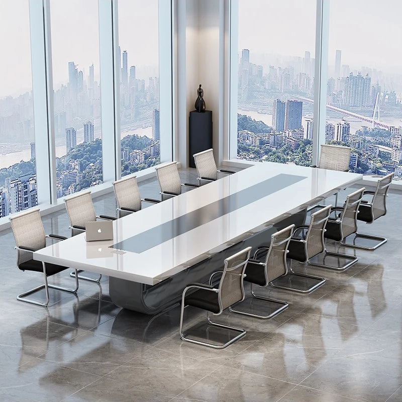 Long strip table, simple modern office furniture, large negotiation table, conference desk, office worker's desk and chair