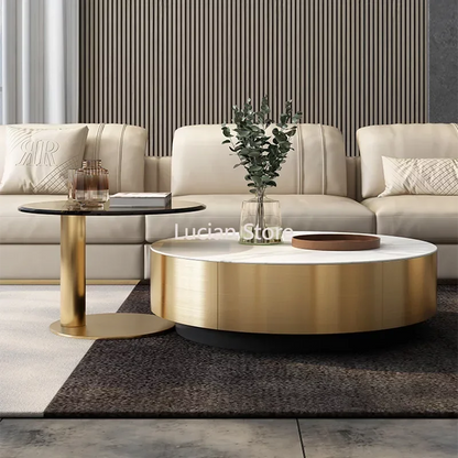 Luxury Round Coffee Tables Center Floor Metal Living Room Designer Dining Coffee Tables Console Muebles Hogar Home Furniture