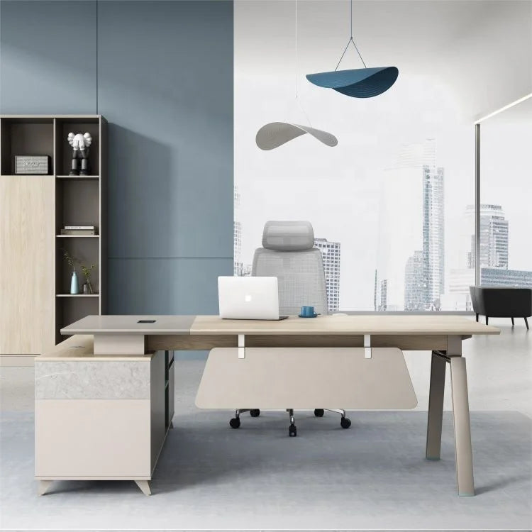 Modern Executive Office Desk Table Single Office Furniture L Shape Manager Computer Writing Table Desk