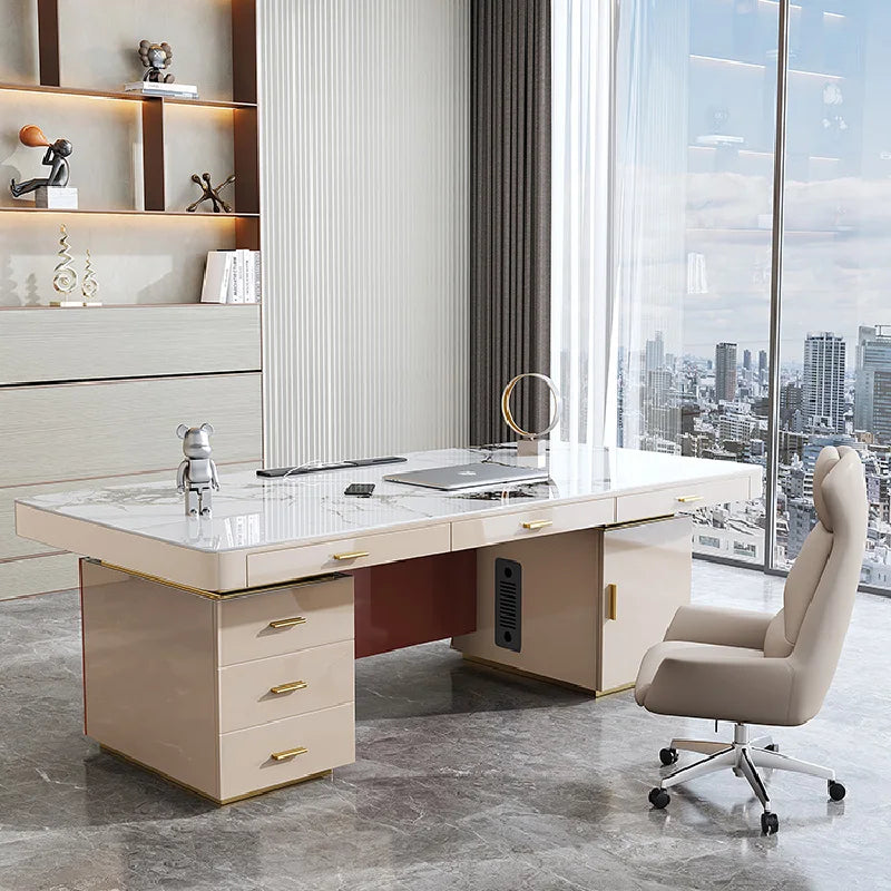 Computer Study Office Desk White Organizer Luxury Executive Corner Desk Reception Drawer Modern Escritorios De Oficina Furniture