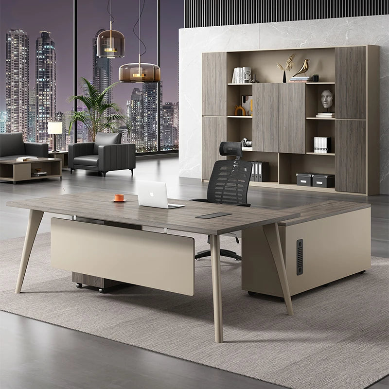 Luxury Drawers Office Desk Reception Standing Executive Floor Computer Desks Corner Organizers Mesa De Escritorio Home Furniture