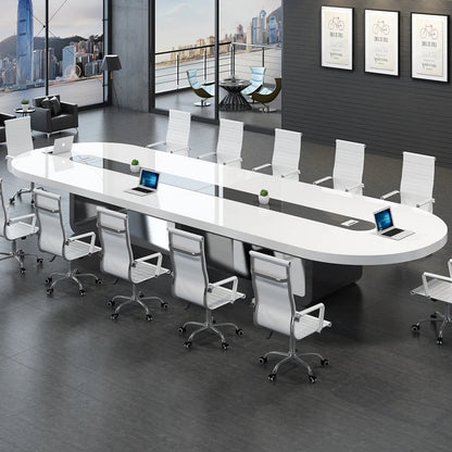 Paint simple modern oval negotiation meeting training meeting room conference table