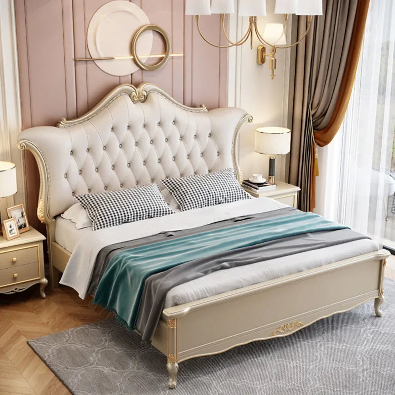 Queen Unique European Double Bed Luxury Royal Twin Frame Double Bed King Size Modern Letti Matrimoniali Bedroom Furniture