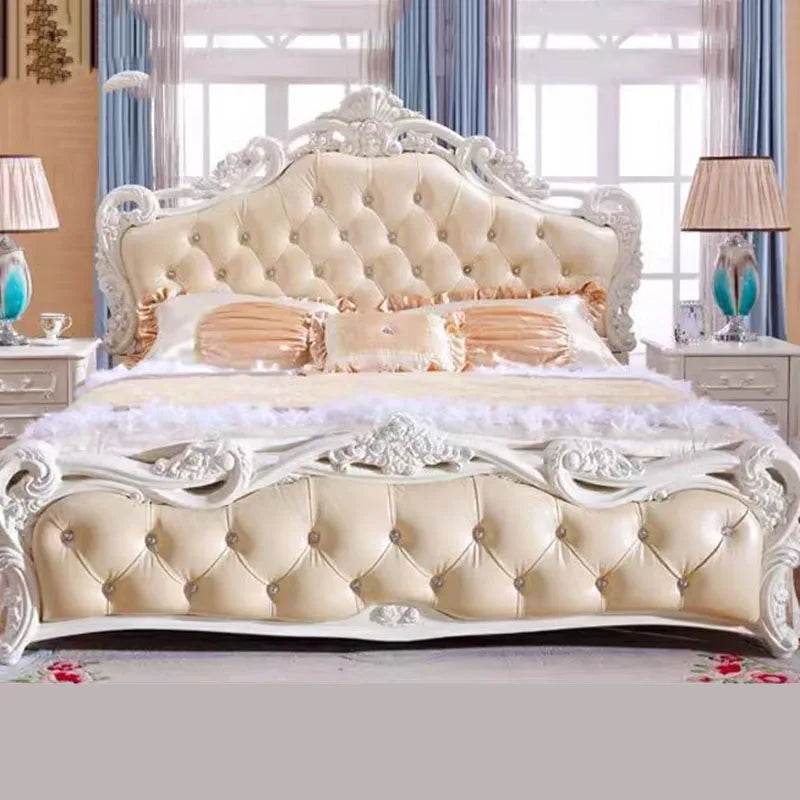 Nordic Luxury Bedroom Bed Pink Girls King Size Wooden Bedroom Bed Storage Princess Lit Deux Place Livingroom Furniture Sets