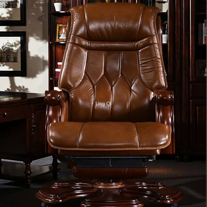 Designer Luxury Office Chair Durable Leather Brown Meditation Gaming Chair Ergonomic Computer Cadeira Gamer Game Chair Furniture