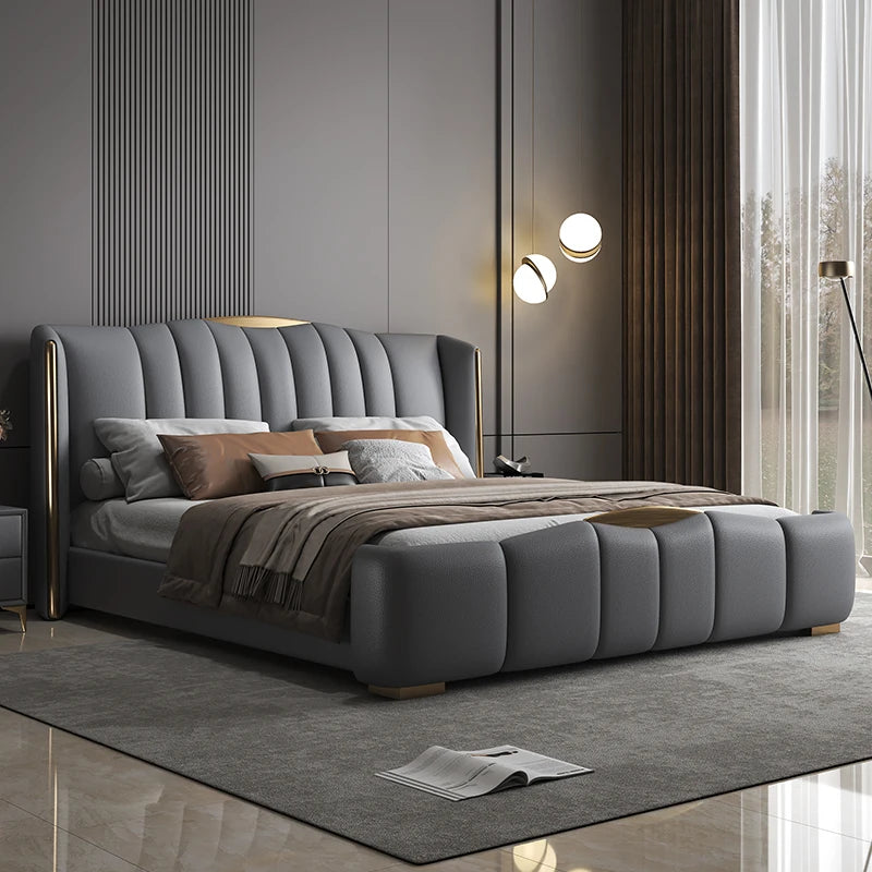 Multifonction Couple Bed Bedroom Organiser King Size Double Bed Modern Luxury Marco De Cama Queen Moderno Nordic Furniture