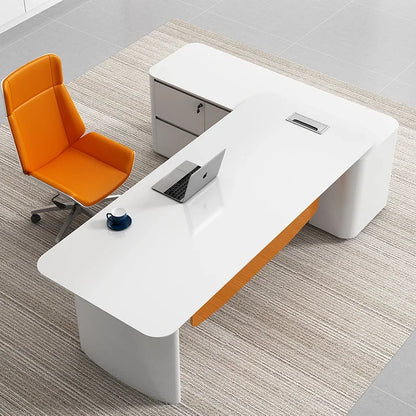 Minimalist Modern White Desk Tables Executive Set Fashion Ideas Work L Shape Office Desk Wooden Arredo Ufficio Home Furniture