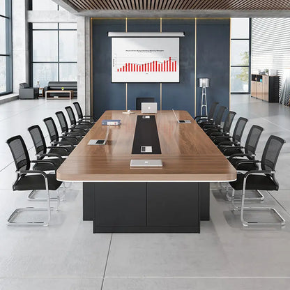 Long Customizable Conference Tables Office Meeting Table Meeting Table Design With Thick Desktop Metal Wire System