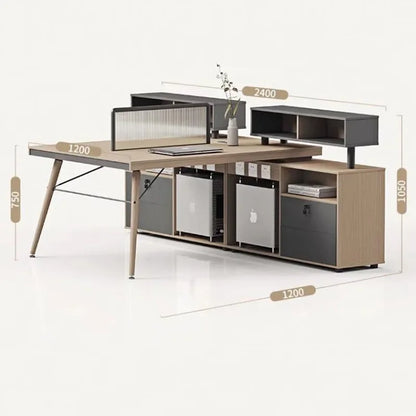 Modern Workflow Office Desk Executive Storage Desktop Organization Makeup Office Desk Workbench Scrivania LegnoFurniture HDH