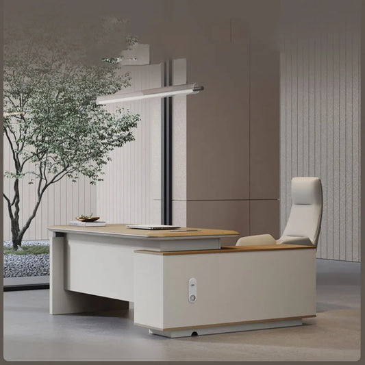 Standing Study Writing Desk Corner White Gaming Executive L Shaped Desk Shelf Storage Mesas De Computador Furniture Desk