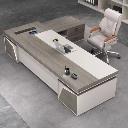 Modern Corner Office Desks Workstation Metal Storage Luxury Long Executive Work Desk Drawers Tavolo Scrivania Ufficio Furniture