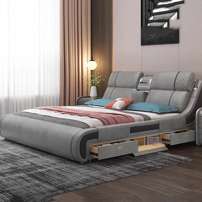 Boys Bedroom King Bed Modern Luxury Full Size Storage King Bed Smart Queen Lit Intelligent Multifonctions Room Set Furniture