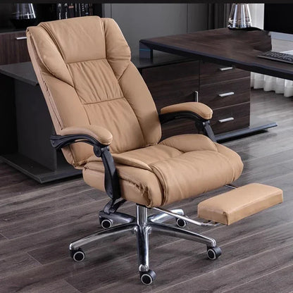 Back Rest Leather Office Chair Design Armrest Reading Comfy Executive Chair Ergonomic Wheels Recliner Silla Oficina Furniture