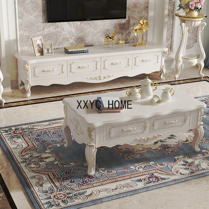 Rectangle White Coffee Table Clear Drawer Minimalist End Coffee Table Centre Low Mesa Auxiliar  Living Room Furniture