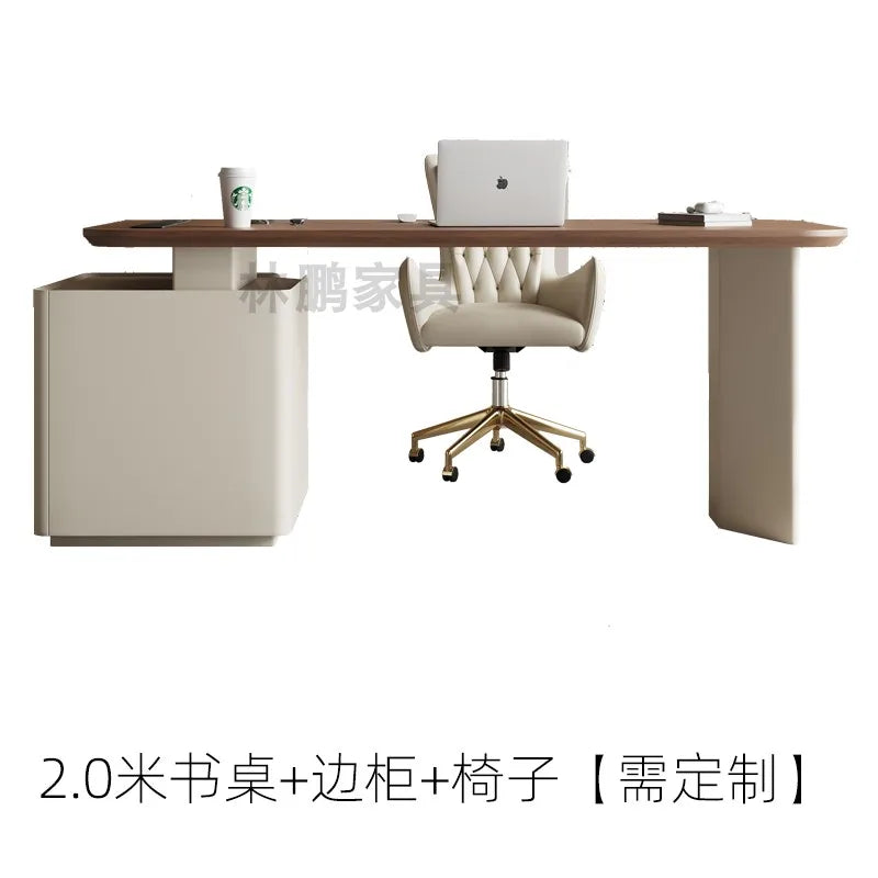 Console Wood Work Table Workstation Executive Computer Office Desk Workbench Drawers Modern Tabla Para Escritorio Furniture