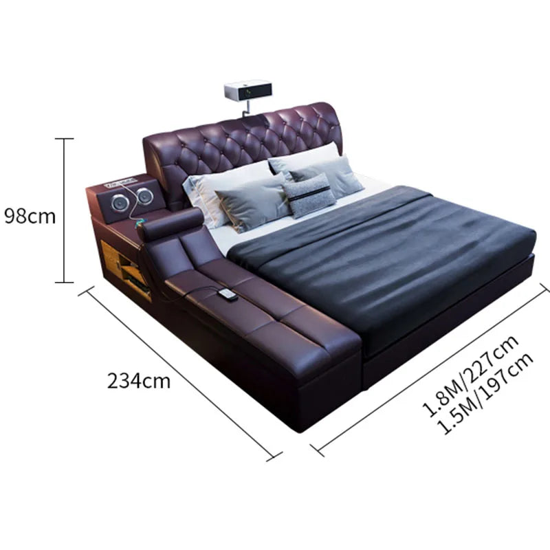 Modern Storage King Bed Adults Frames Full Size Double King Bed Bedroom Multifunctional Muebles Para El Hogar Home Furniture