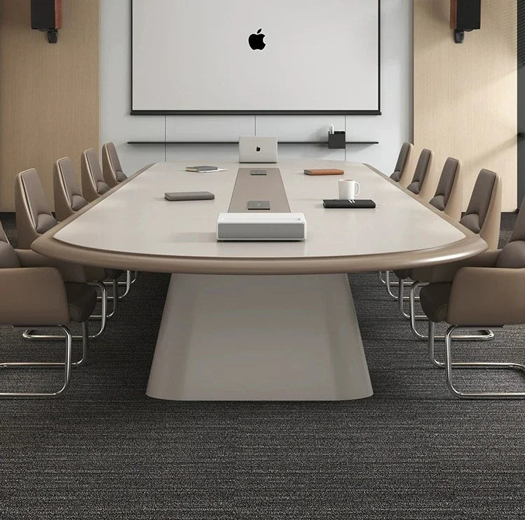 Painted Conference Table, Long Table, Modern and Minimalist Conference Room, Conference Table, Strip Negotiation Table and Chair