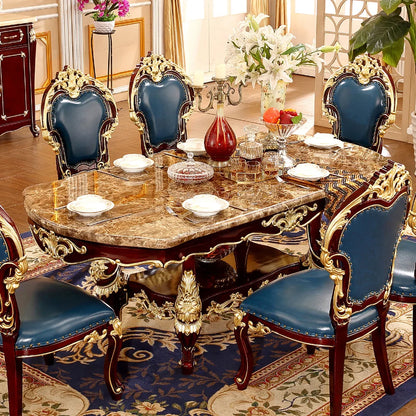 high quality  European modern 2m dining table set one table( with 8 chairs) retangle marble dining mc01