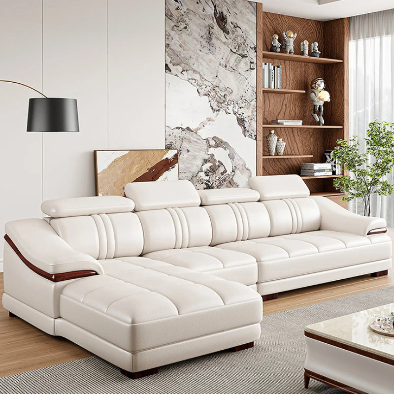 Nordic Luxury Fancy Sofas Genuine Leather Designer Reclining Lounge Sofa Loveseat White Sofy Do Salonu Apartment Furniture