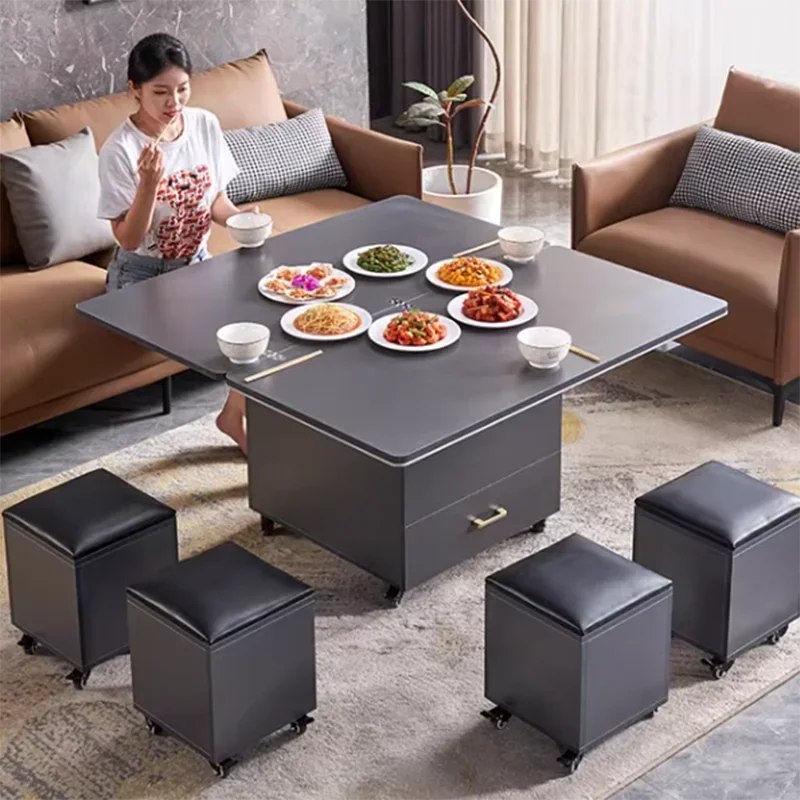 Rectangle Drawers Simple Coffee Table Modern Lift Top Black Marble Coffee Table Nordic Center Design Mesa Auxiliar Furniture