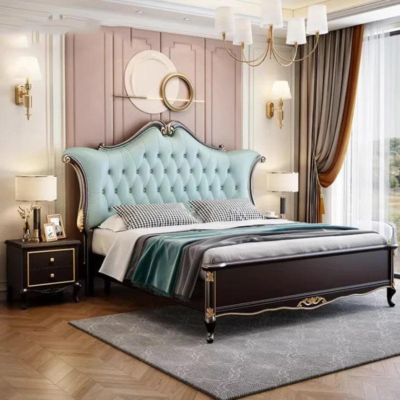 Queen Unique European Double Bed Luxury Royal Twin Frame Double Bed King Size Modern Letti Matrimoniali Bedroom Furniture