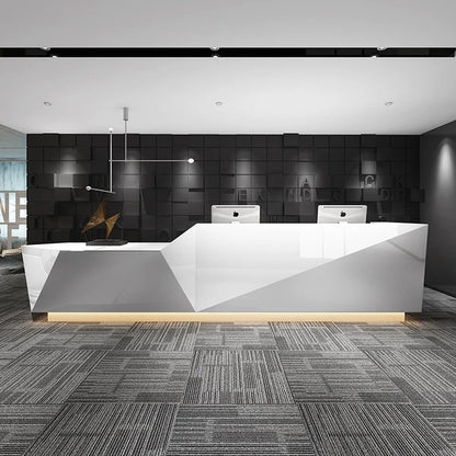 2024 Commercial Office Furniture Hotel Front Desk Reception Curved Cool Counter Bar Reception Desk Beauty Salon Reception Table