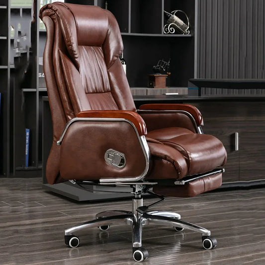 Leather Comfy Office Chair Reading Cushion Luxury Ergonomic Computer Floor Desk Chair Study Sillas De Oficina Rome Furniture