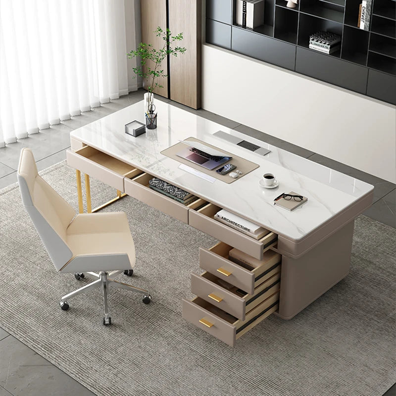 Drawers Workbench Executive Desk Writing Console Counter Office Desk Computer Luxury Scrivanie Per Ufficio Luxury Furniture