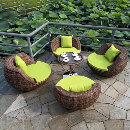 Vine chair coffee table, balcony, small coffee table, living room, table and chair combination, outdoor furniture, creative leis