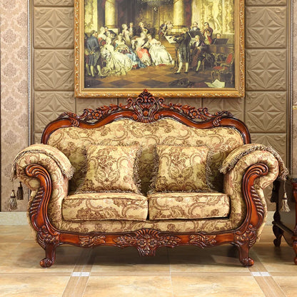 European Style Fabric Sofa Luxury Luxury Living Room Combination Sofa Solid Wood Classic American Style Garden Sofa Furniture