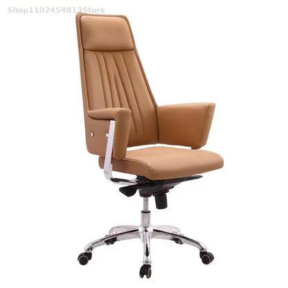 Computer Office Chair Home Comfortable Office Meeting Room Lifting Chair Leather Reclining Boss Backrest Swivel Chair