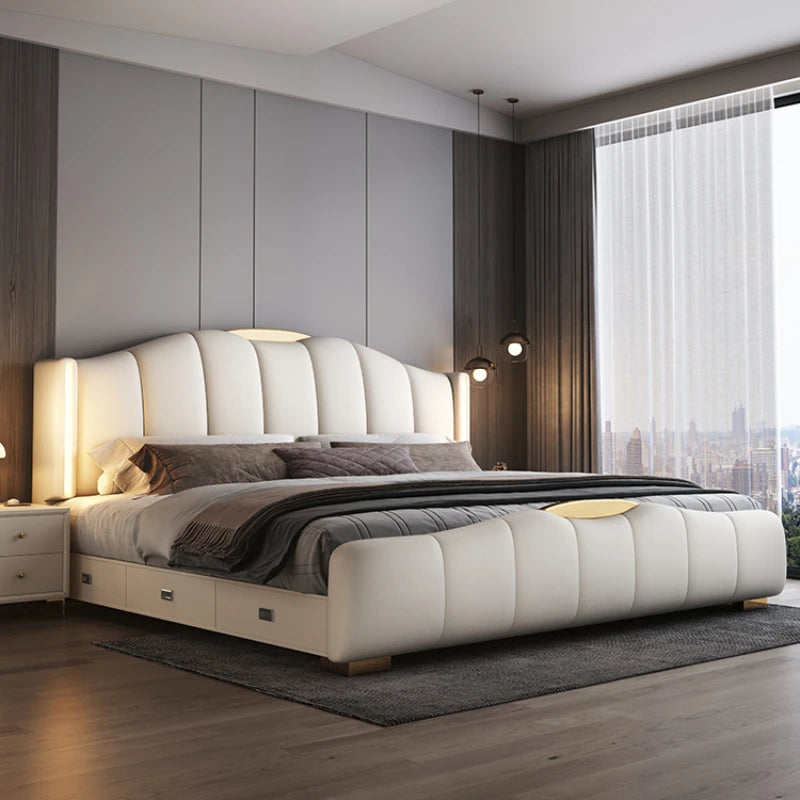 Luxury Frame Double Bed King Size Modern Living Room Frame Double Bed Queen Hotel Princess Cama De Casal Bedroom Furniture