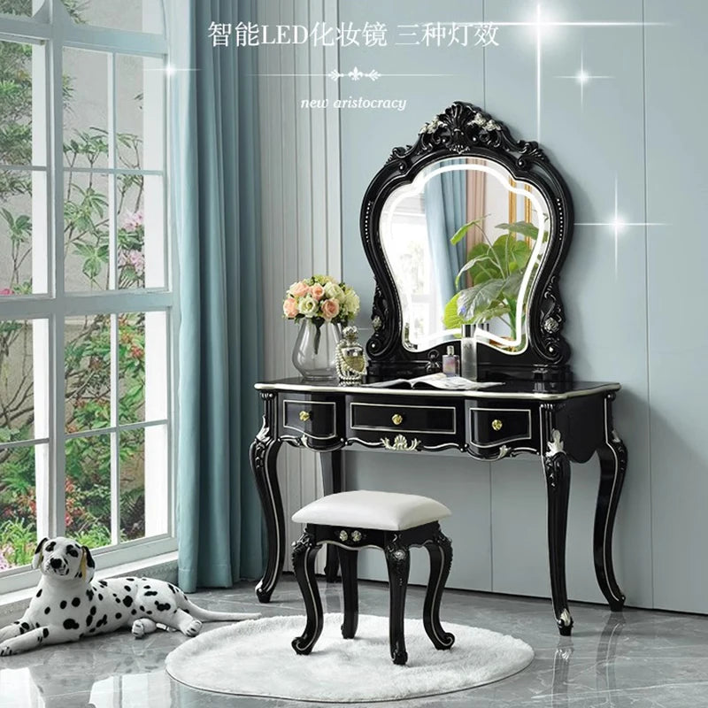 Brown Mirror Dressers Vanity Table Make Up Mobile Cabinet Room Set Dressers Console Penteadeira Infantil Menina Toilet Furniture