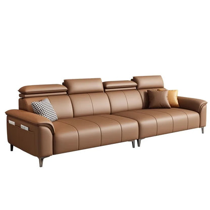 Italian Brown Living Room Sofas Antique Leather Modern Armchair Lazy Sofas Lounges Sleeper Daybed Divano Soggiorno Furniture