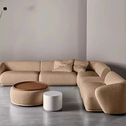 Fabric Fleece Living Room Sofas Modern Minimalist Curved Living Room Sofas Combination canape salon livingroom furniture sets