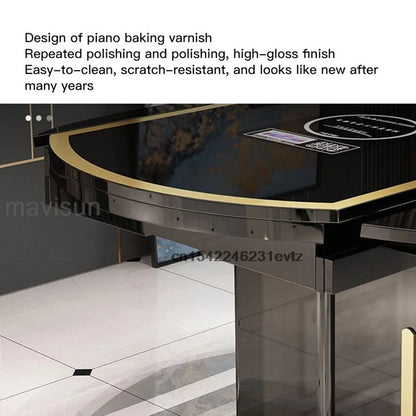 Indoor Modern Folding With Induction Cooker Dinner Round Table Chairs For Dining Room With Turntable Restaurant Apartment