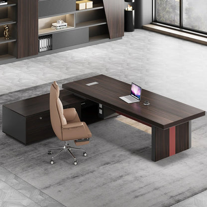 L Shaped Standing Office Desk Conference European Executive Floor Computer Desks Luxury Dark Mesa De Computador Home Furniture