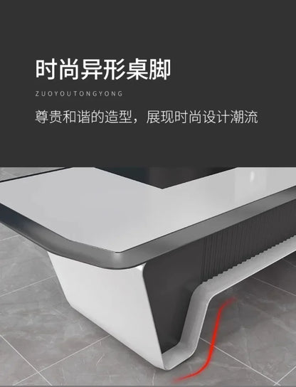 Luxury Paint Boss Desk Modern Minimalist Office Desks President Executive L-shaped Computer Work Mesa Office Furniture KMOD