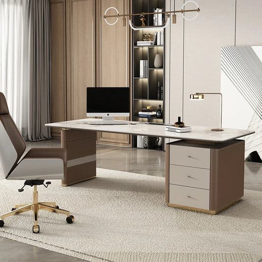 Drawers Modern Workbench Computer Desktop Work Storage Office Desks Executive Console Scrivania Con Cassetti Office Furniture