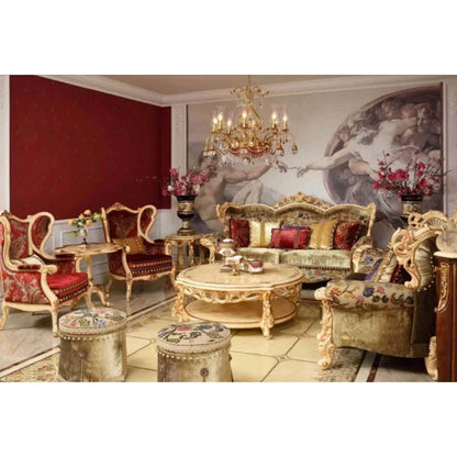 French Luxury and Noble Antique Woodcarving Sofa, Living Room Furniture, Wooden Handcarved Sofa Set