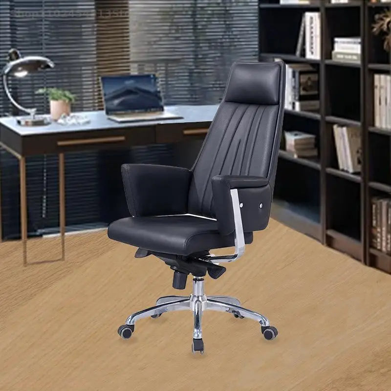 Computer Office Chair Home Comfortable Office Meeting Room Lifting Chair Leather Reclining Boss Backrest Swivel Chair