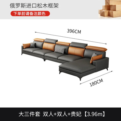 Sectional Bed Sofa Couch Modern Lounge Sofa Recliner Nordic Muebles Para El Hogar Italian Sofa Set Living Room Furniture LQQ15XP